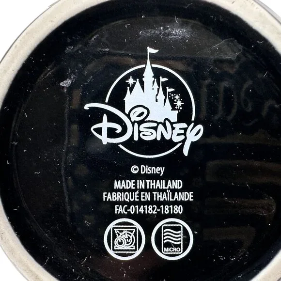 Vintage Disney Mickey Mouse Ceramic Mug W/ Spoon‎ Black & White 3D Ears D Handle - Picture 6 of 16